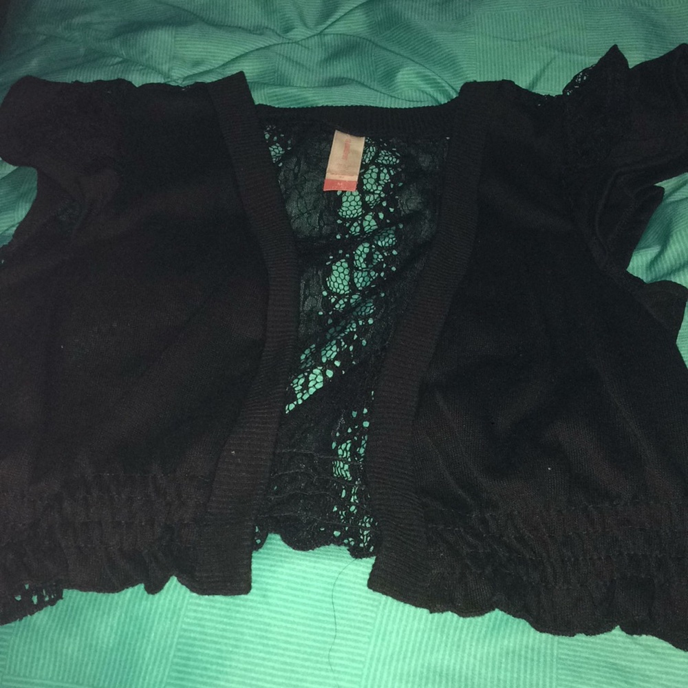 Black lace cardigan